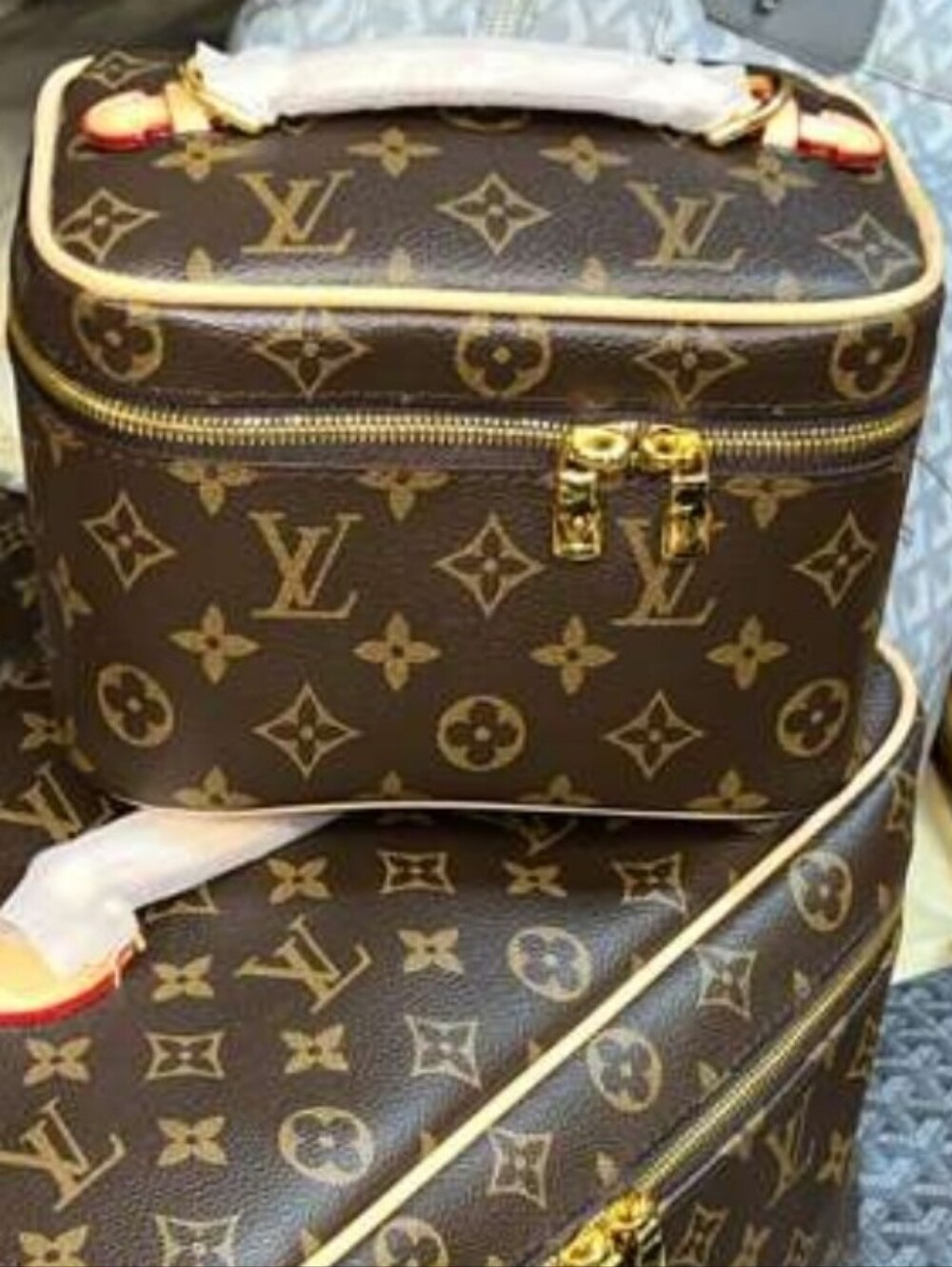 Super Classic Canvas Brown Monogram Cosmetic Vanity Case Ice Mini Apricote Trim